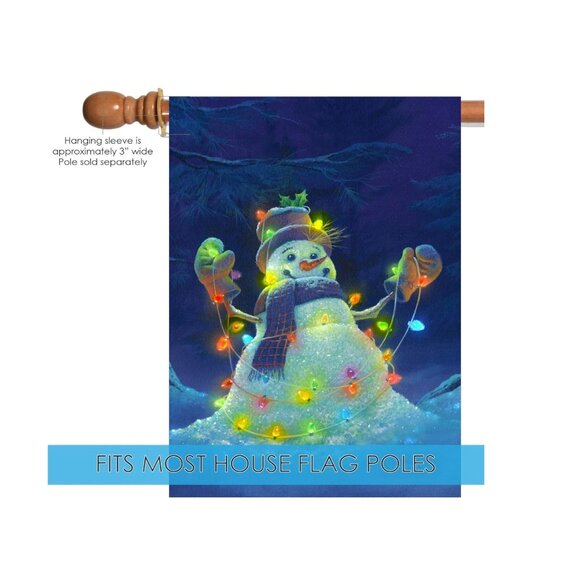 Toland Home Garden Snowman Glowman Christmas Winter Decorative Flag 28”x 40” - Picture 7 of 7